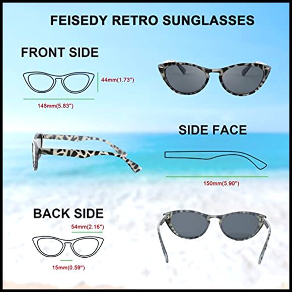 Retro Cat Eye Sunglasses Small Frame UV400 Protection Unisex Vintage main image 4